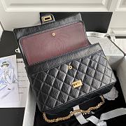 Chanel Large 2.55 Handbag Black Aged Calfskin & Gold-Tone Metal Size 28 cm - 5