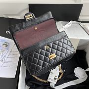 Chanel 2.55 Handbag Black Aged Calfskin & Gold-Tone Metal Size 24 cm - 5