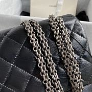 Chanel Large 2.55 Handbag Black Aged Calfskin & Silver-Tone Metal Size 28 cm - 6