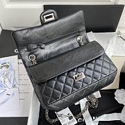 Chanel 2.55 Handbag Black Aged Calfskin & Silver-Tone Metal Size 24 cm - 6