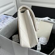 Chanel Large 2.55 Handbag White Aged Calfskin & Gold-Tone Metal Size 28 cm - 5