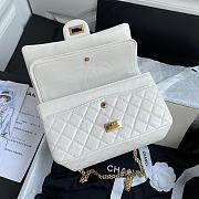 Chanel 2.55 Handbag White Aged Calfskin & Gold-Tone Metal Size 24 cm - 5