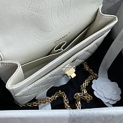Chanel 2.55 Handbag White Aged Calfskin & Gold-Tone Metal Size 24 cm - 3