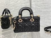 Dior Lady D-Joy Mini Bag Black Lambskin size 16 x 10 x 5.5 cm - 5