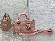 Dior Lady D-Joy Mini Bag Pink Lambskin size 16 x 10 x 5.5 cm - 1