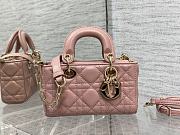 Dior Lady D-Joy Mini Bag Pink Lambskin size 16 x 10 x 5.5 cm - 3