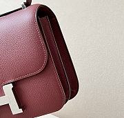 HERMES Constance 19 Bordeaux Epsom Leather With Silver Hardware - 3