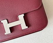 HERMES Constance 19 Bordeaux Epsom Leather With Silver Hardware - 5