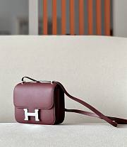 HERMES Constance 19 Bordeaux Epsom Leather With Silver Hardware - 6