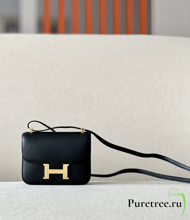 HERMES Micro Constance 14 Black Epsom Leather With Golden Hardware - 1