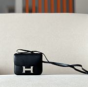 HERMES Micro Constance 14 Black Epsom Leather With Silver Hardware - 1