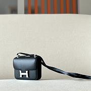 HERMES Micro Constance 14 Black Epsom Leather With Silver Hardware - 5