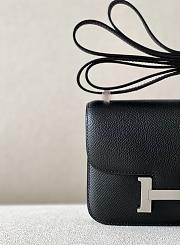 HERMES Micro Constance 14 Black Epsom Leather With Silver Hardware - 4