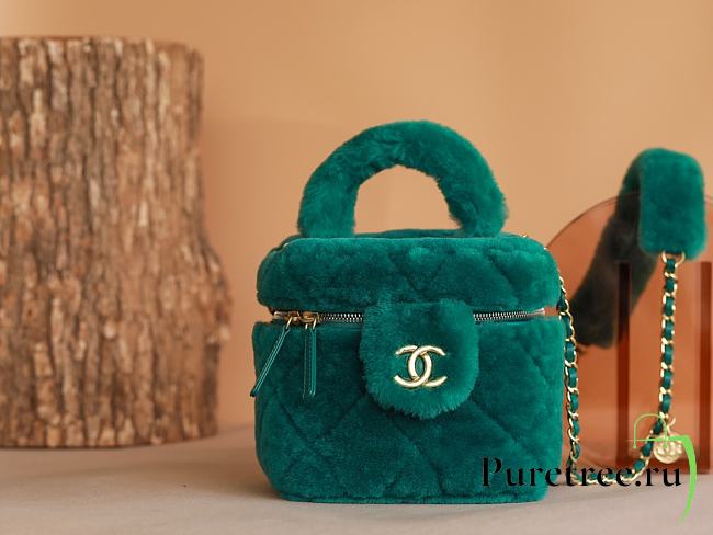 Chanel Vanity Case Green Shearling size 27 x 17 x 17 cm - 1