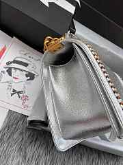 Chanel Boy Bag White Snake leather With Top Handle 25cm - 6
