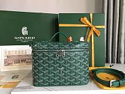 GOYARD Muse Vanity Case Goyardine Canvas & Green Calfskin Size 20 cm - 1