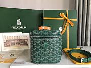 GOYARD Muse Vanity Case Goyardine Canvas & Green Calfskin Size 20 cm - 6