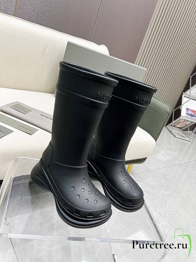 Balenciaga Crocs High Boots Black  - 1