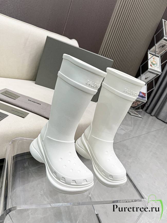 Balenciaga Crocs High Boots White - 1