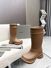 Balenciaga Crocs High Boots Brown - 3