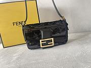 Fendi Mini Baguette 1997 Black Satin Bag With Sequins 19.5x11x5 cm - 1