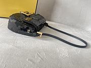 Fendi Mini Baguette 1997 Black Satin Bag With Sequins 19.5x11x5 cm - 4