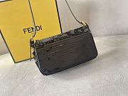 Fendi Mini Baguette 1997 Black Satin Bag With Sequins 19.5x11x5 cm - 3