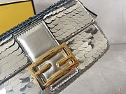 Fendi Mini Baguette 1997 Silver Satin Bag With Sequins 19.5x11x5 cm - 4