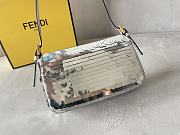 Fendi Mini Baguette 1997 Silver Satin Bag With Sequins 19.5x11x5 cm - 3