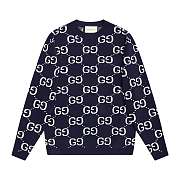 Gucci Logo Wool Sweater Navy Blue - 1