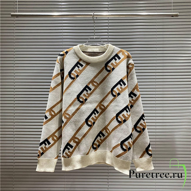 Fendi Cream Wool Jumper - 1