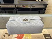 Chanel Classic Flap Bag White Caviar Silver Hardware A01116 size 20cm - 4