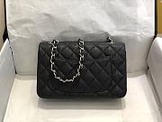 Chanel Classic Flap Bag Black Caviar Silver Hardware A01116 size 20cm - 3