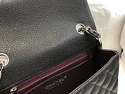 Chanel Classic Flap Bag Black Caviar Silver Hardware A01116 size 20cm - 6