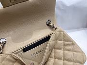 Chanel Classic Flap Bag Beige Caviar Silver Hardware A01116 size 20cm - 5