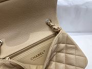 Chanel Classic Flap Bag Beige Caviar Golden Hardware A01116 size 20cm - 6