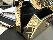 Chanel Mini Evening Bag Gold Tone Hammered Metal And Gold Tone Metal - 5