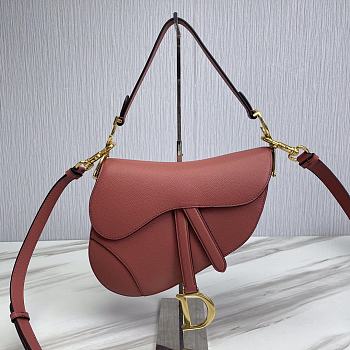 Dior Saddle Bag With Strap Rust-Colored Grained Calfskin 25.5 cm