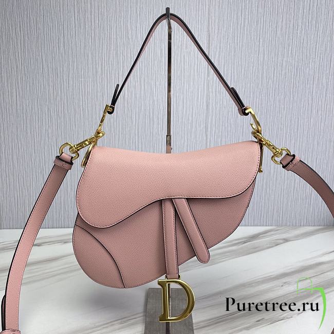 Dior Saddle Bag With Strap Blush Grained Calfskin 25.5 cm - 1