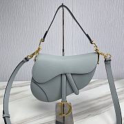 Dior Saddle Bag With Strap Cloud Blue Grained Calfskin 25.5 cm - 1