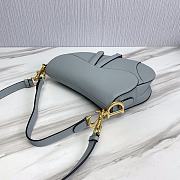 Dior Saddle Bag With Strap Cloud Blue Grained Calfskin 25.5 cm - 6