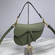 Dior Saddle Bag With Strap Avocado Green Grained Calfskin 25.5 cm - 1