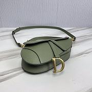 Dior Saddle Bag With Strap Avocado Green Grained Calfskin 25.5 cm - 5