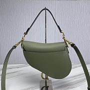Dior Saddle Bag With Strap Avocado Green Grained Calfskin 25.5 cm - 3