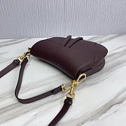 Dior Saddle Bag With Strap Bordeaux Grained Calfskin 25.5 cm - 6
