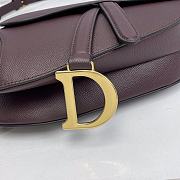 Dior Saddle Bag With Strap Bordeaux Grained Calfskin 25.5 cm - 5