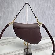 Dior Saddle Bag With Strap Bordeaux Grained Calfskin 25.5 cm - 2