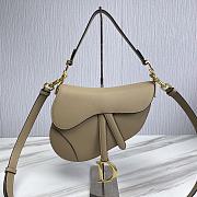 Dior Saddle Bag With Strap Beige Grained Calfskin 25.5 cm - 1