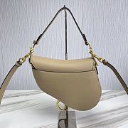 Dior Saddle Bag With Strap Beige Grained Calfskin 25.5 cm - 2