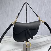 Dior Saddle Bag With Strap Black Grained Calfskin 25.5 cm - 1